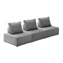 Elga Upholstered Armless Lounge Chairs (Set of 3)